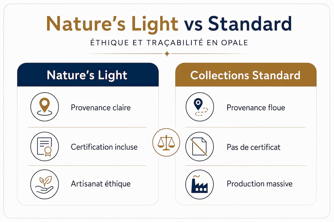 Infographie comparative : Nature’s Light face à l’opale traditionnelle