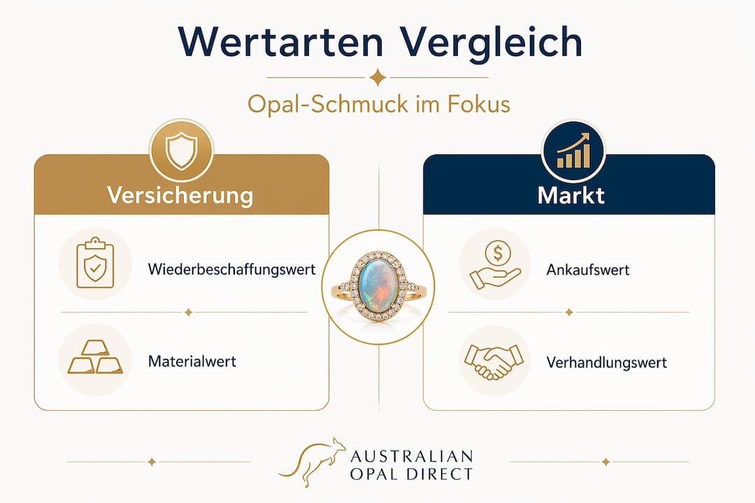 Infografik: Verschiedene Opalarten im Schmuck – ein Vergleich der Wertigkeit