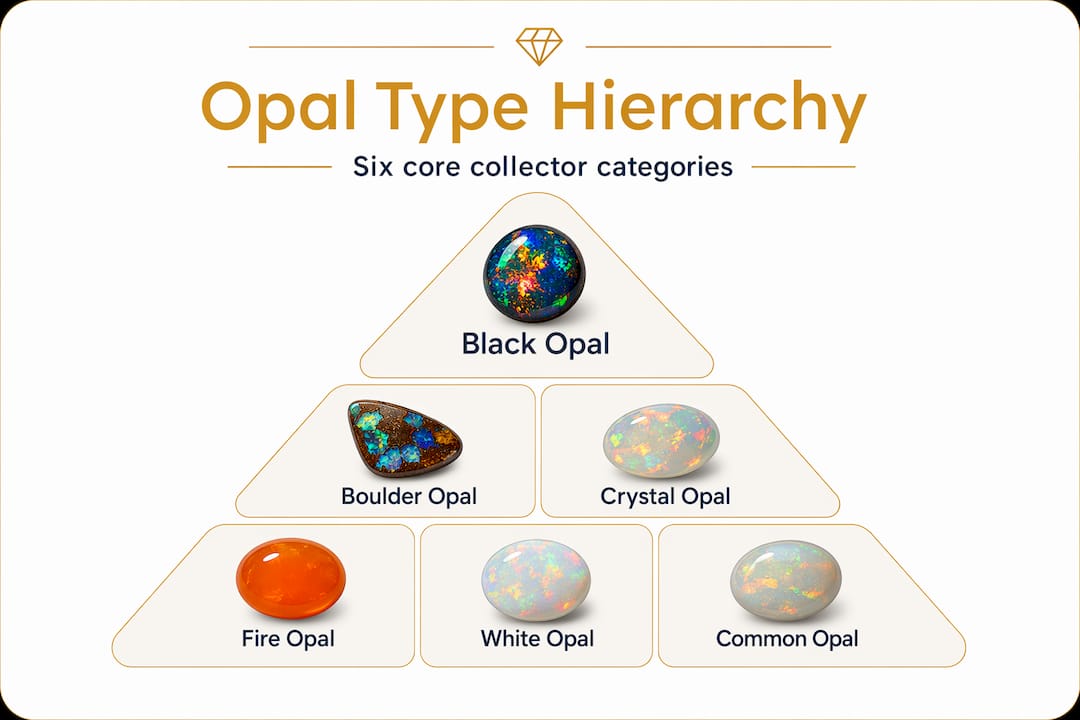 Infographic of opal type classification hierarchy