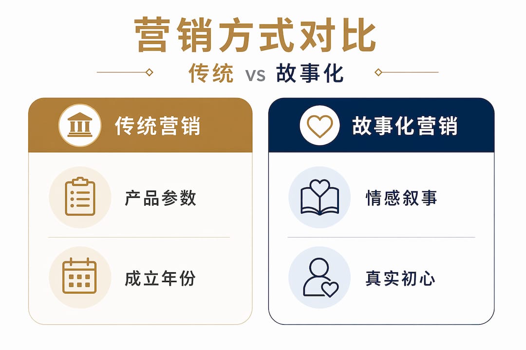 传统营销与故事化营销的对比一览表