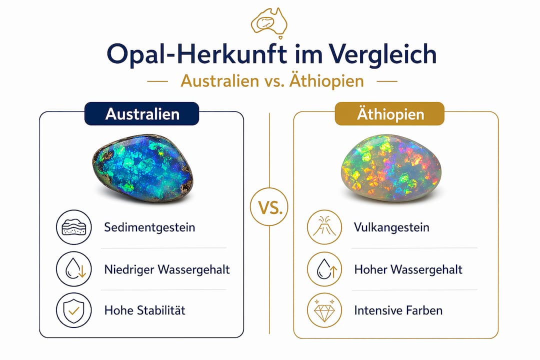 Vergleich: Opale aus Australien und Äthiopien – Eine Infografik