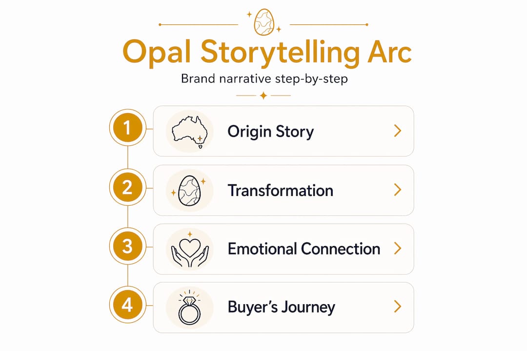Infographic explaining opal brand storytelling steps