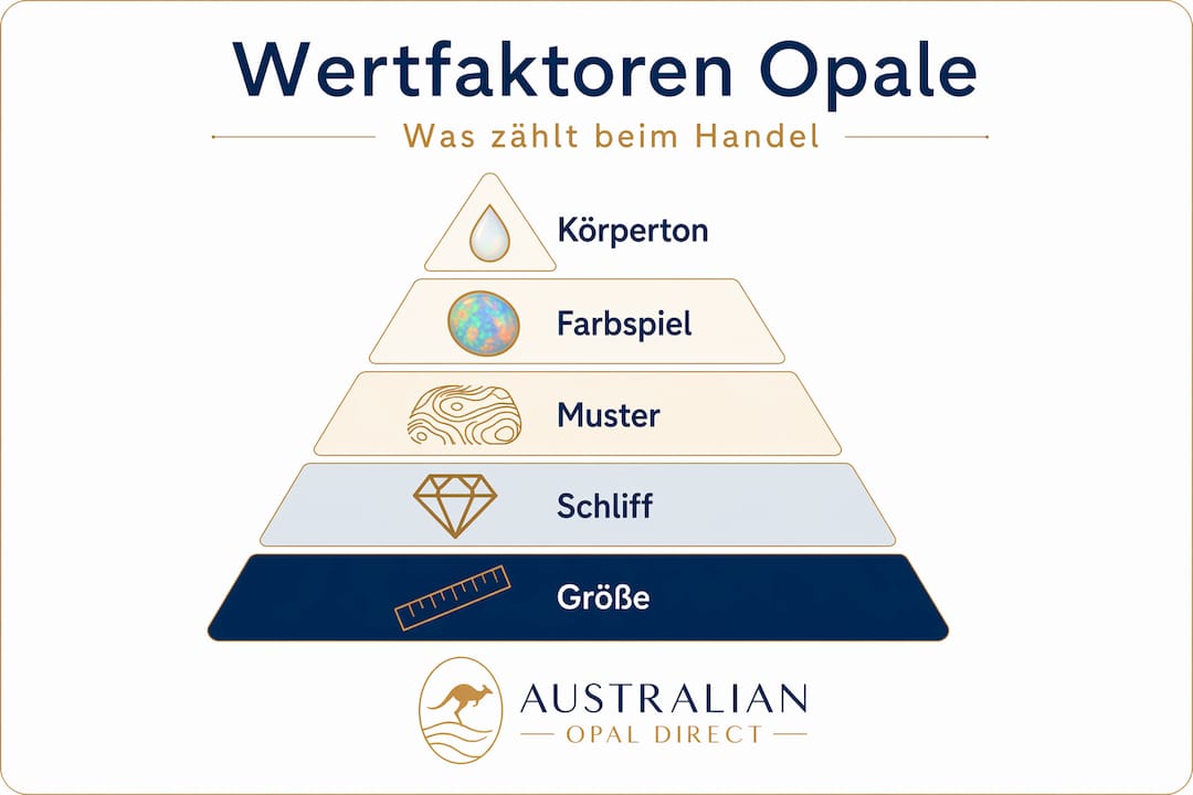 Infografik: Worauf es beim Wert von Opalen im Handel ankommt