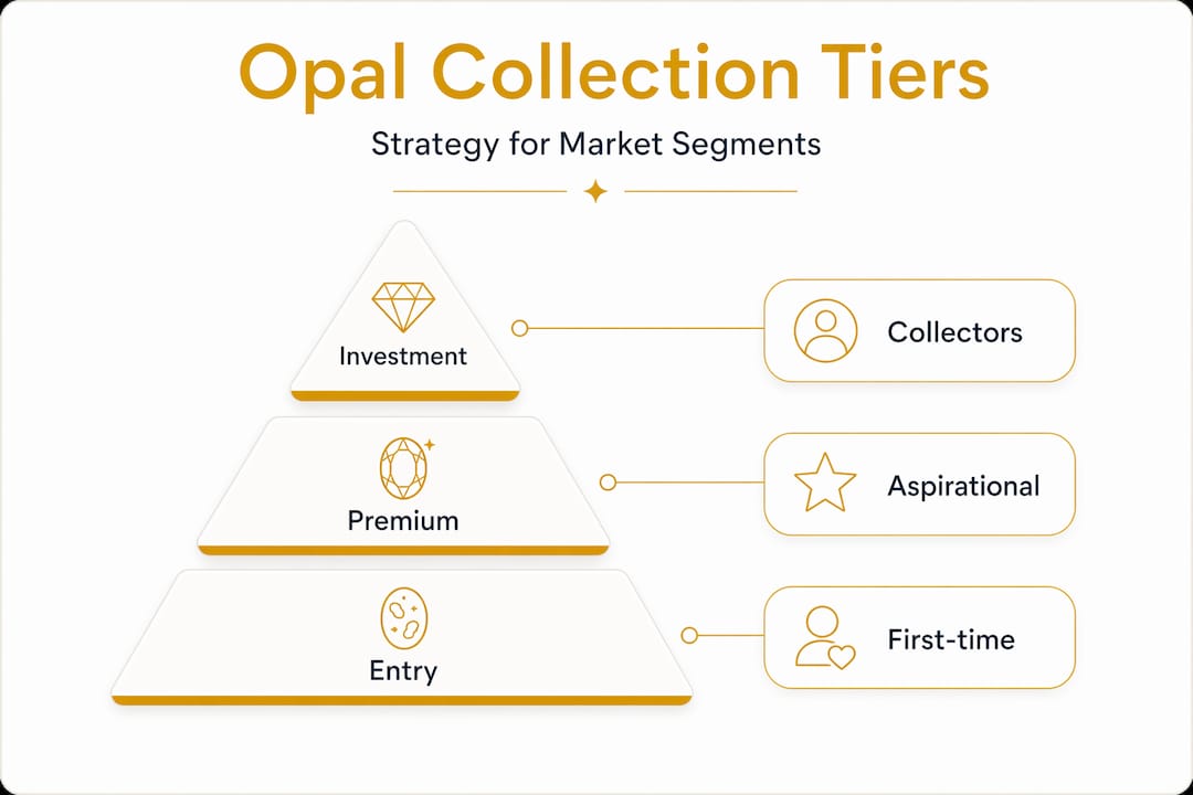 Hierarchy infographic showing opal collection tiers