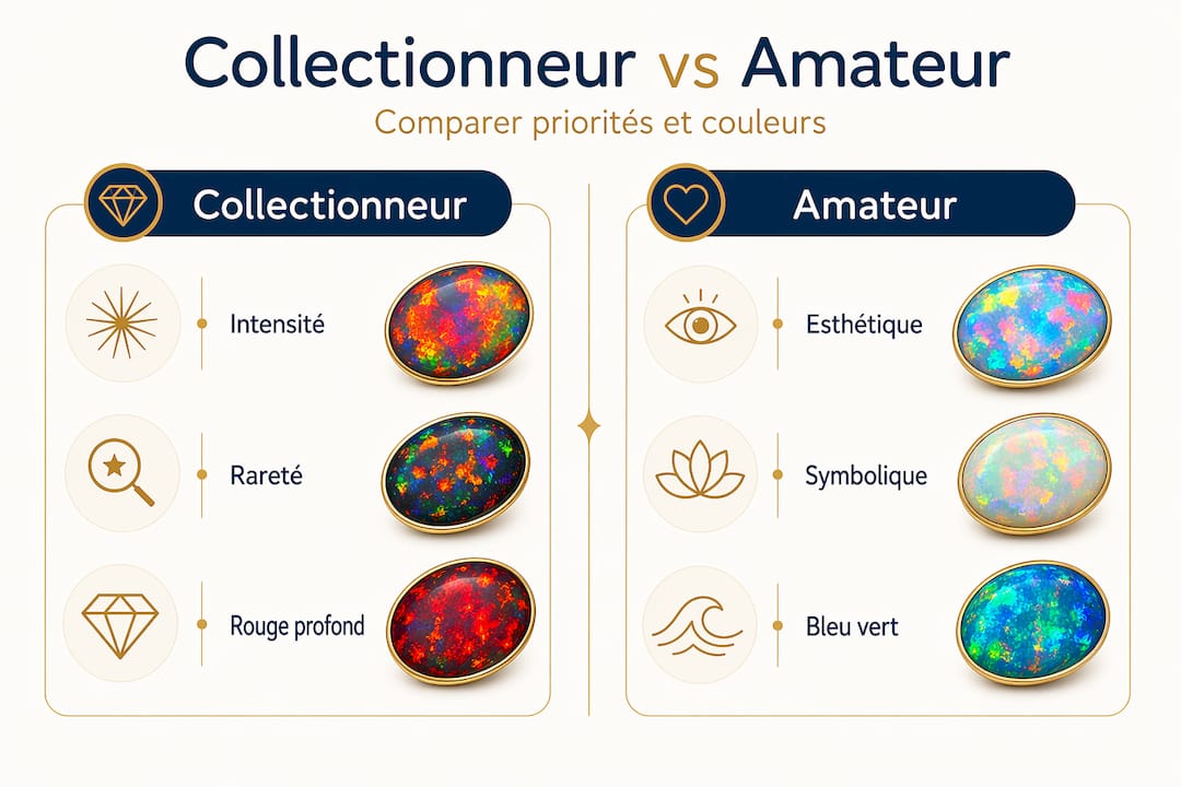 Infographie : les différences entre collectionneur passionné et amateur d’opales