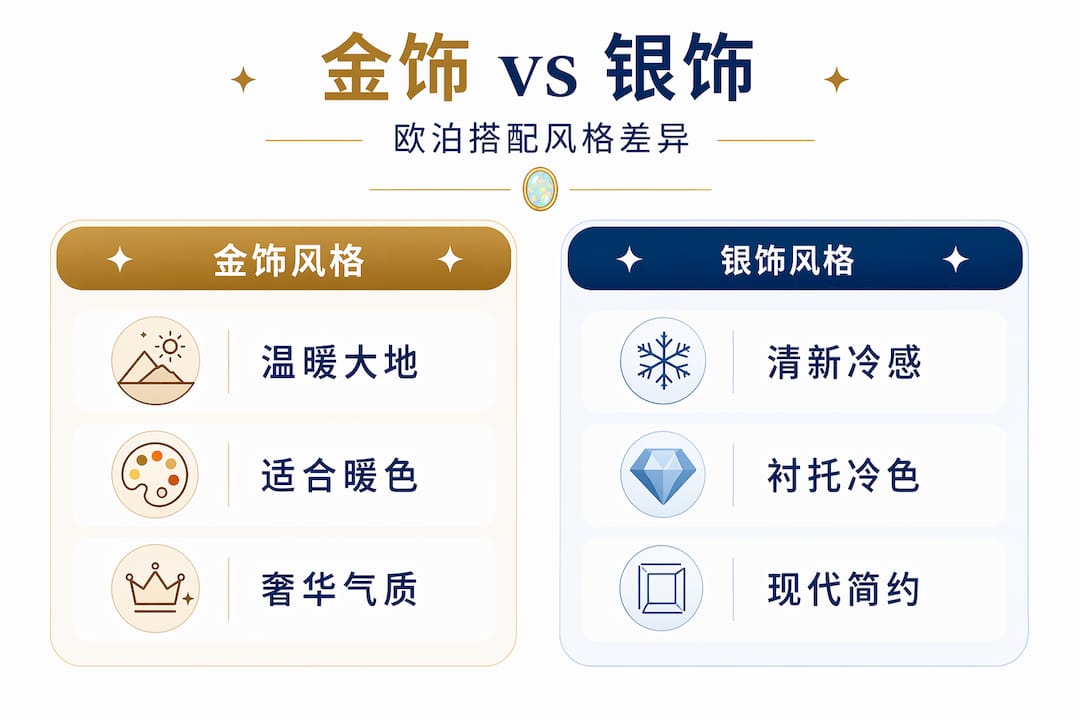 欧泊金饰与银饰搭配风格对照一览