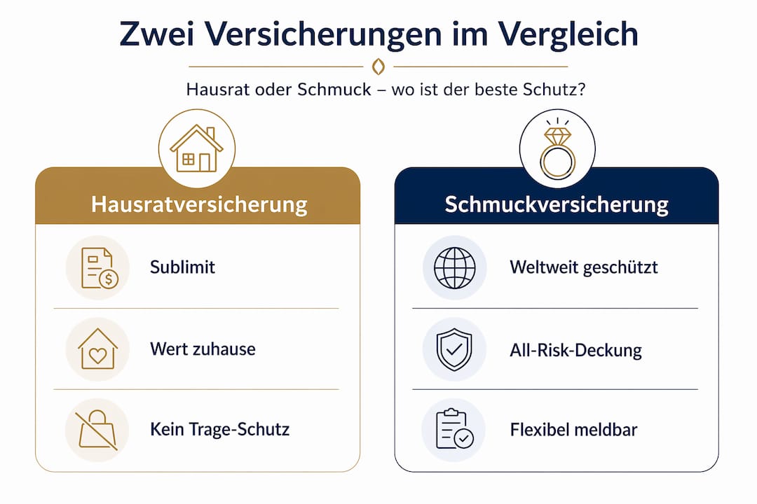 Infografik: Wohngebäude- und Wertsachenschutz im direkten Vergleich