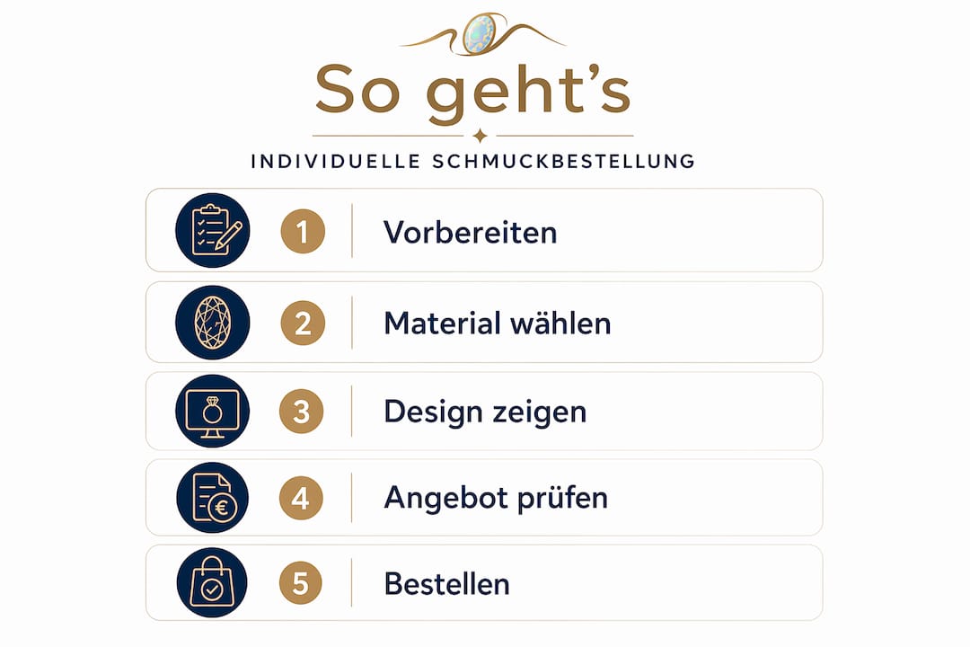 Infografik: So läuft eine Schmuckbestellung ab