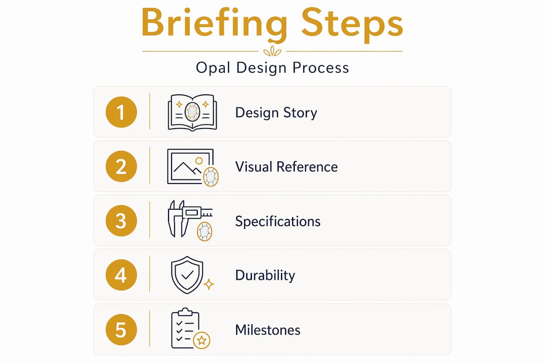 Infographic outlining opal briefing process steps