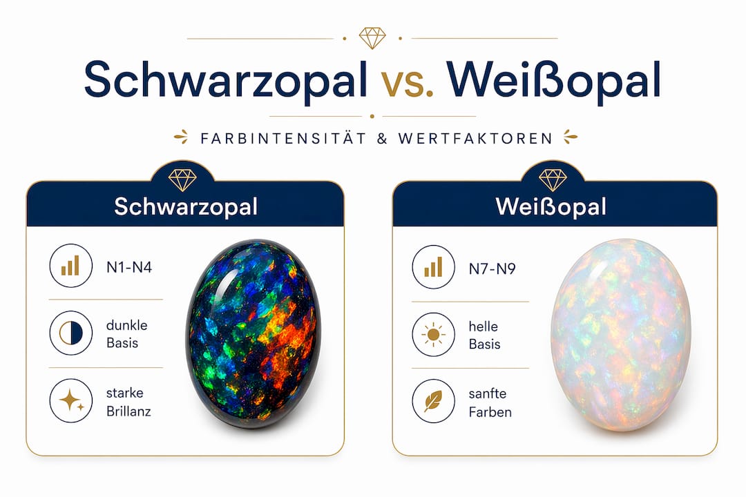 Schwarzopal vs. Weißopal – Ein Vergleich in der Infografik