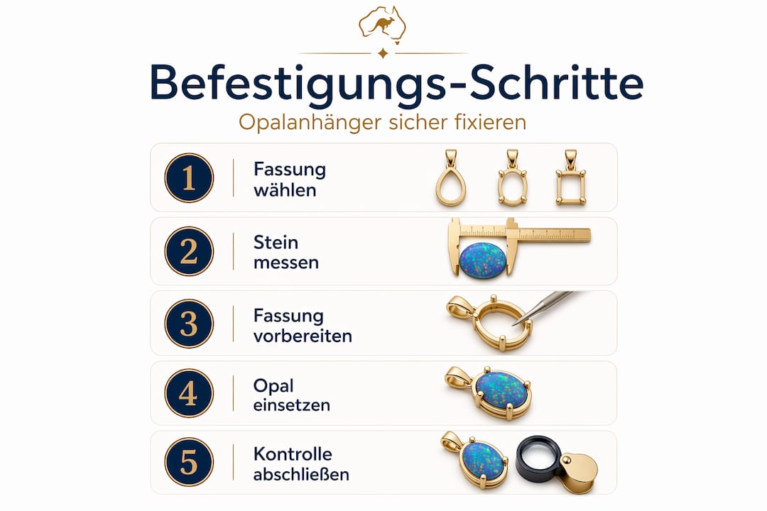 Infografik: So befestigen Sie Ihren Opalanhänger sicher – Schritt-für-Schritt-Anleitung