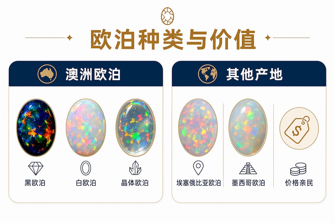 欧泊种类及价值对比一览图