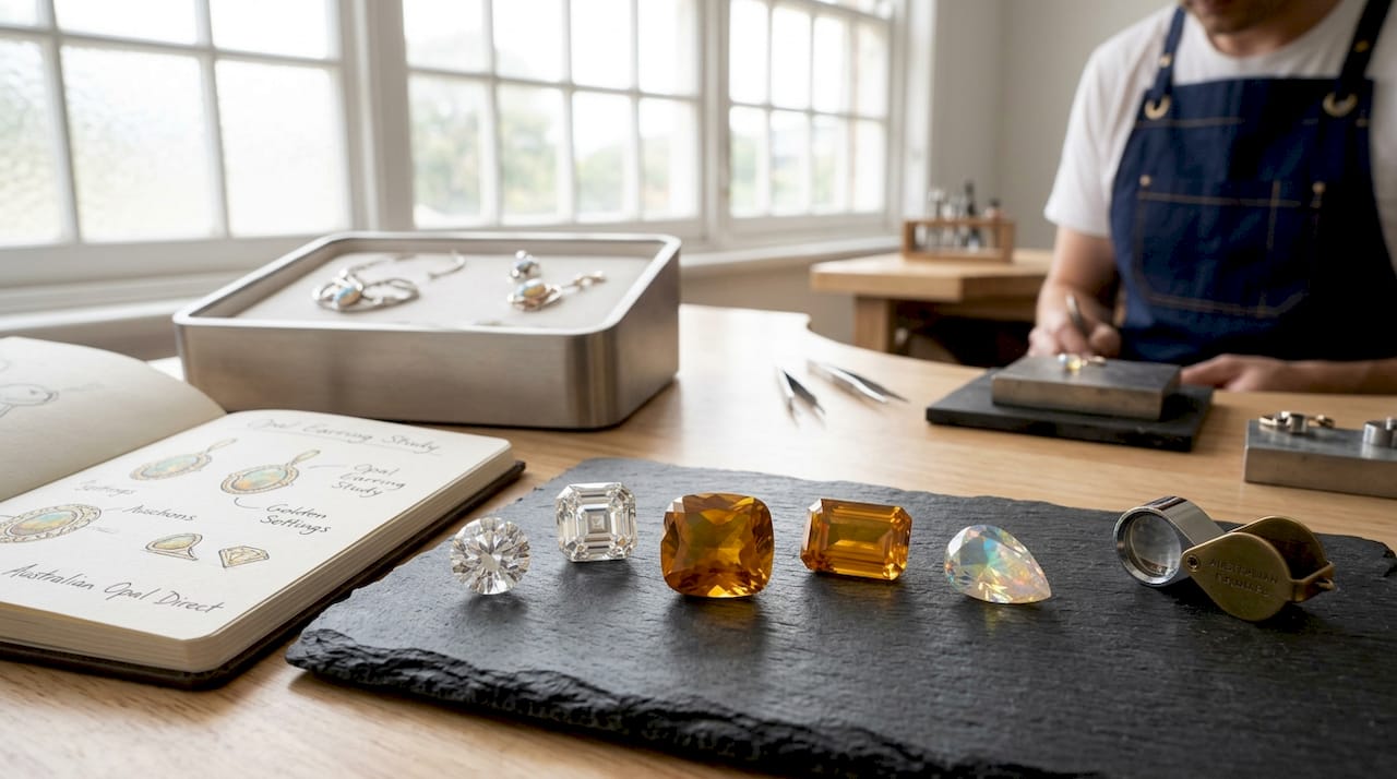 Variety of premium gemstone cut types displayed artfully
