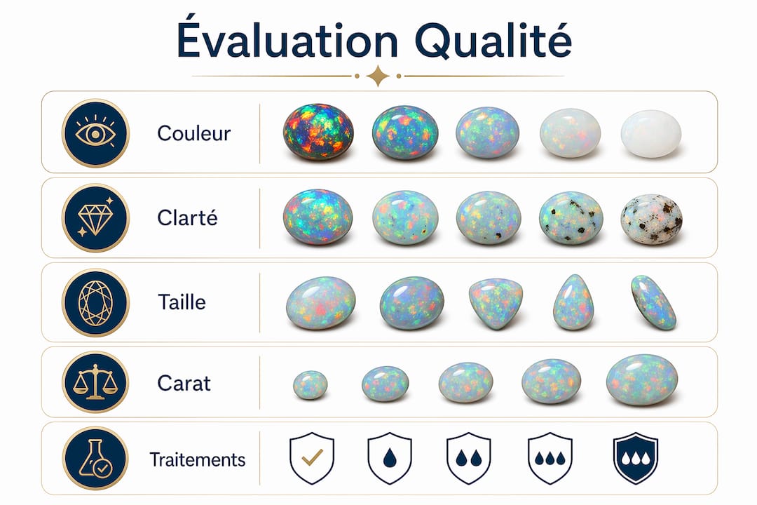 Infographie : les étapes clés pour évaluer la qualité d’un saphir bleu