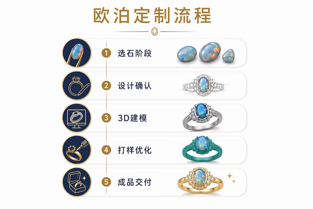 欧泊定制流程可视化图，一步步带您了解专属定制的每个环节