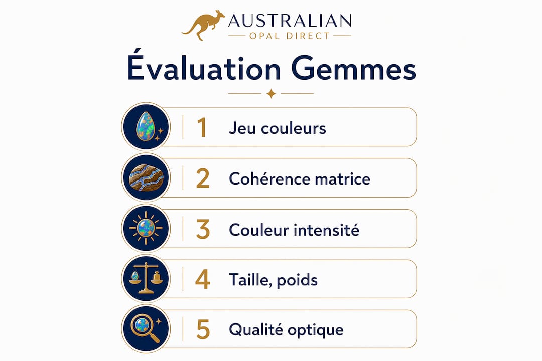 Infographie : les critères essentiels pour évaluer une pierre précieuse