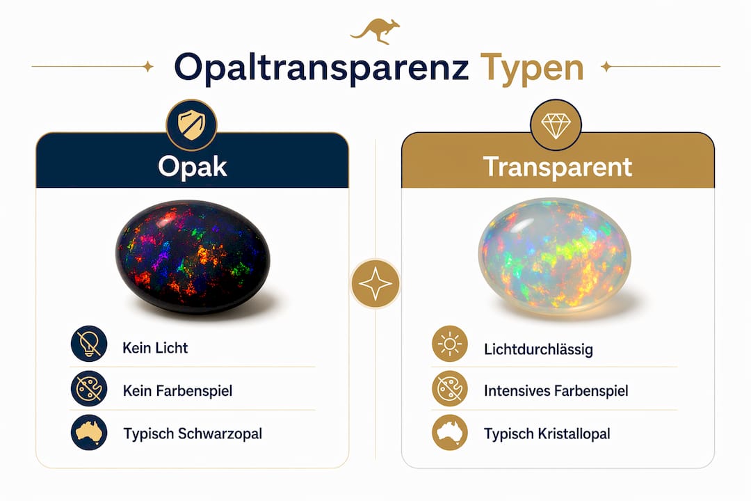Übersicht zur Einteilung der Opal-Transparenz