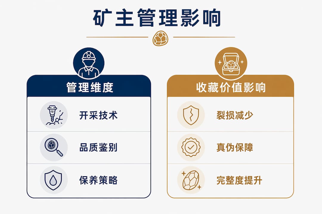 矿主管理对藏品价值产生影响的对比图