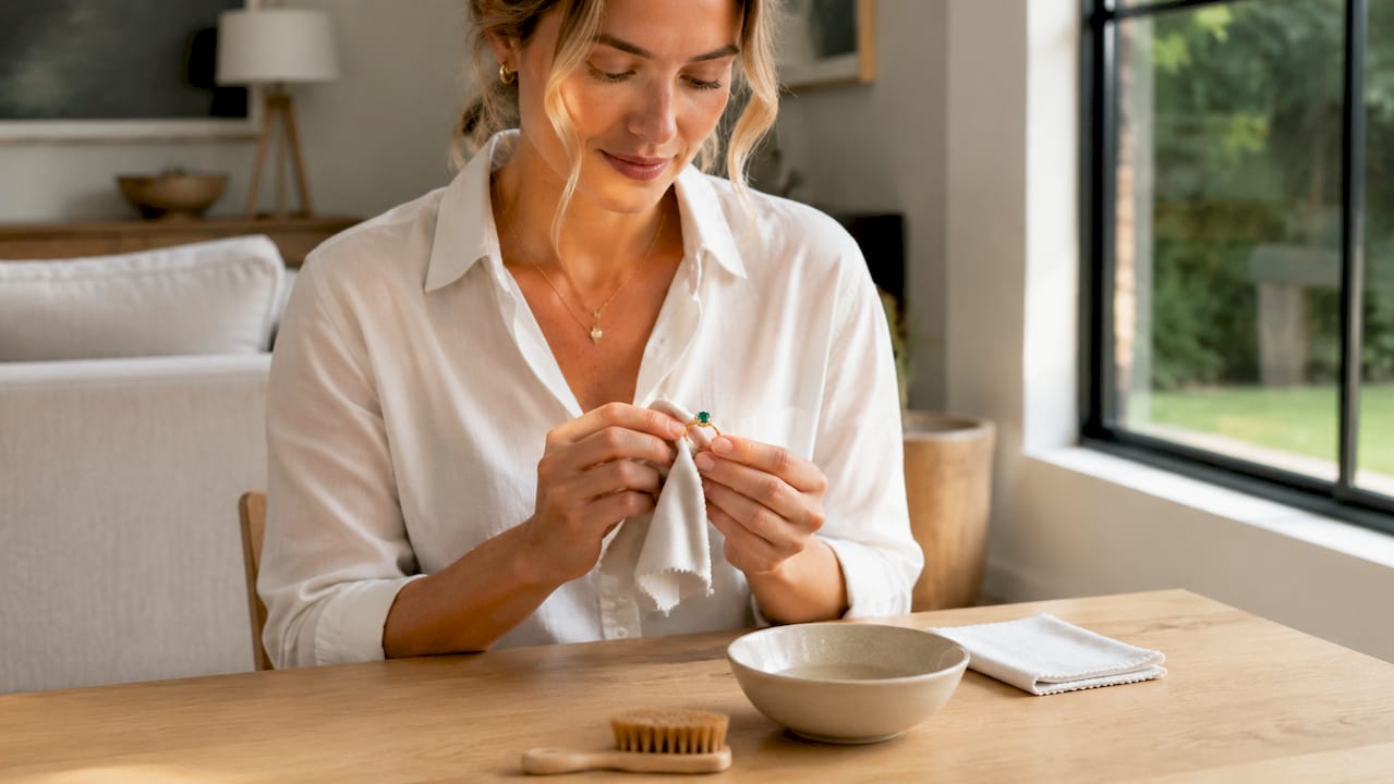 Contrôle de l’authenticité et de l’état d’une bague en or sertie d’une pierre précieuse