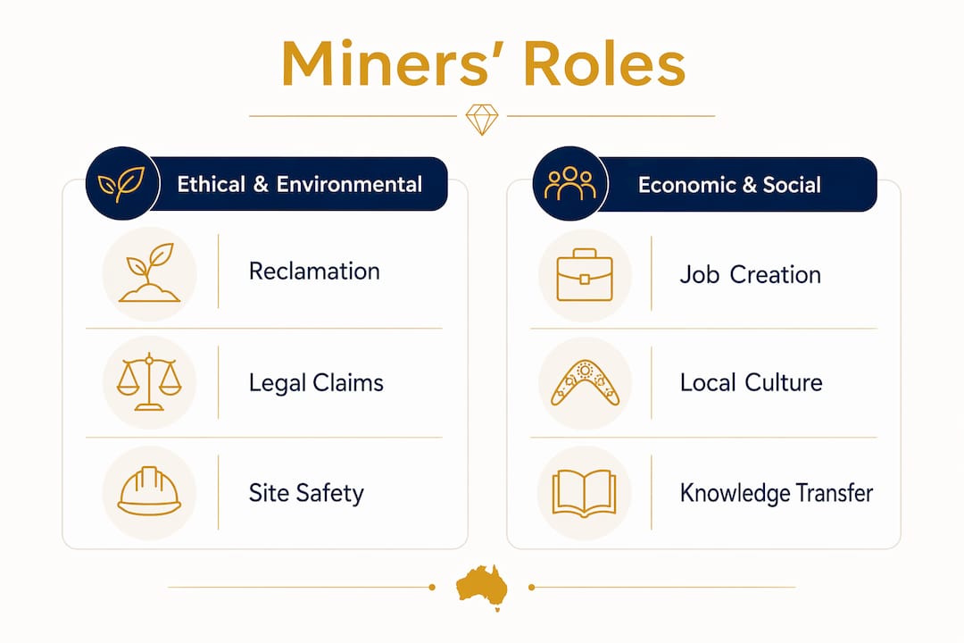 Infographic showing ethical and economic roles of miners