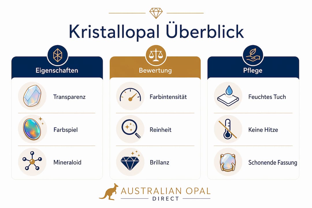 Wissenswertes rund um Kristallopale: Eigenschaften und Pflegetipps auf einen Blick