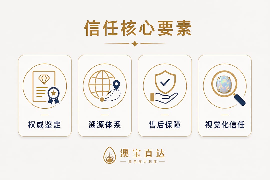 珠宝行业客户信任机制核心要素可视化图