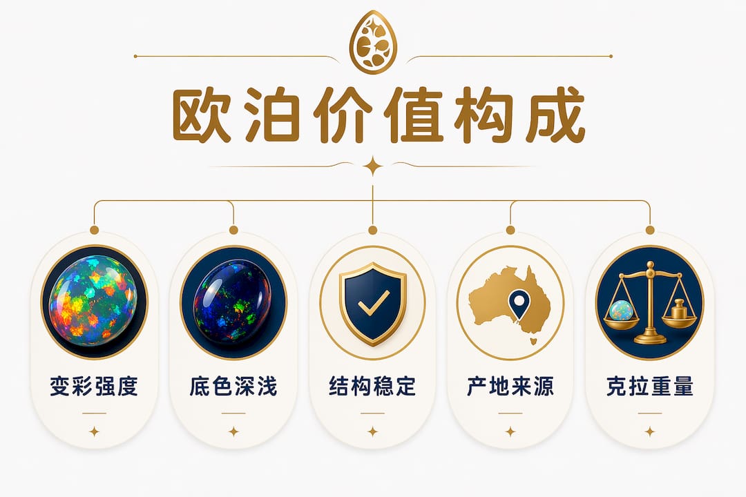高品质欧泊价值形成因素分层解析图