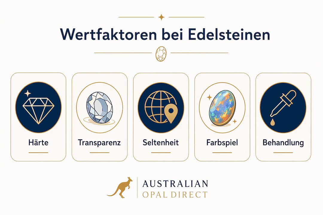 Übersicht: Die wichtigsten Faktoren, die den Wert von Edelsteinen beeinflussen