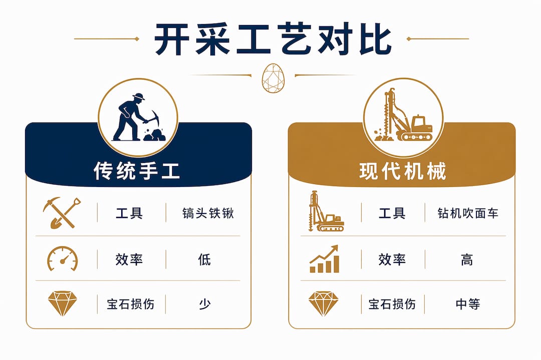 库伯佩迪澳宝采矿工艺：传统与现代方法对比一览