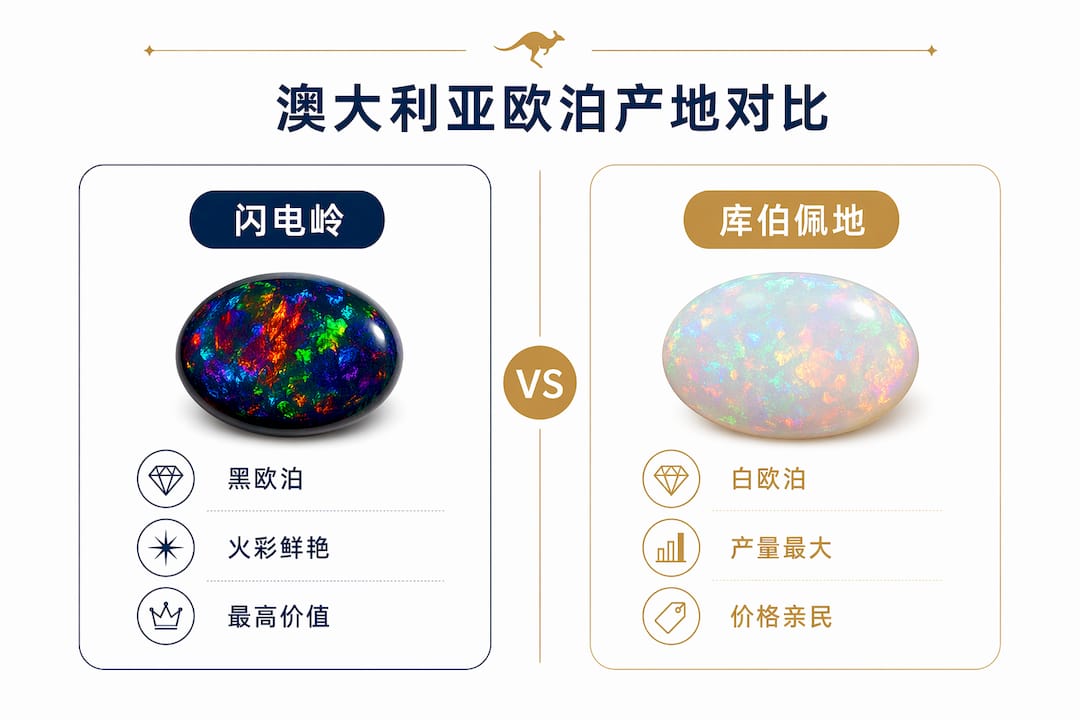 澳大利亚闪电岭和库伯佩地两大欧泊产地对比图