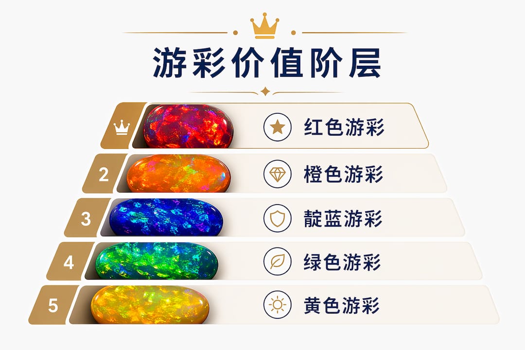 欧泊游彩色彩价值分级一览表