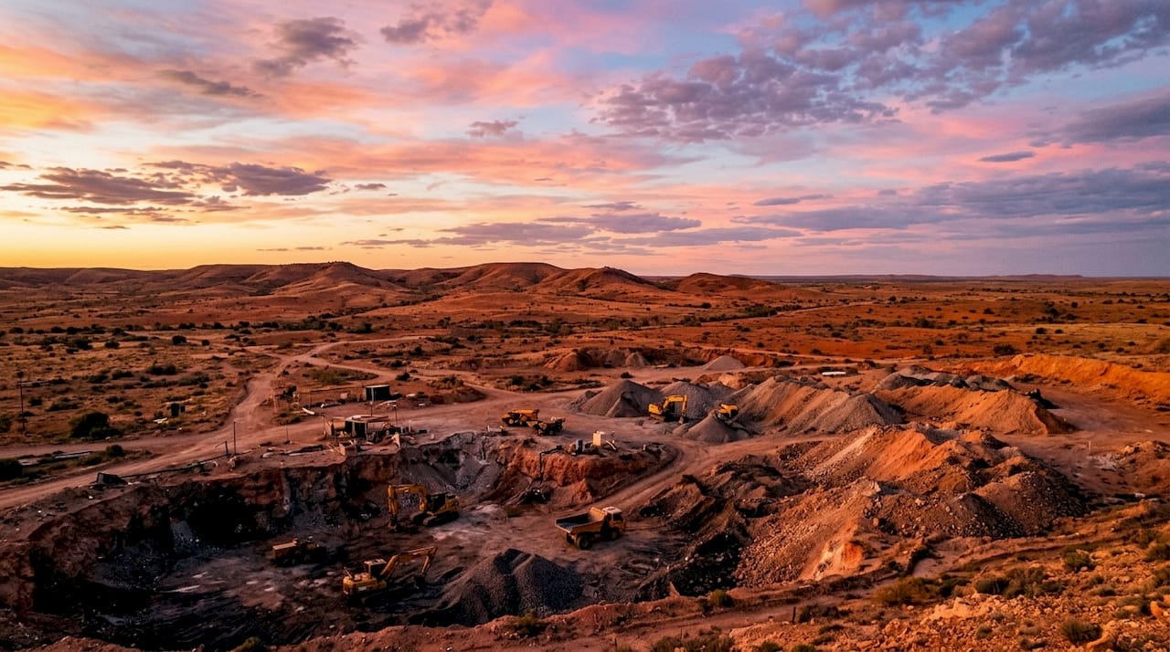 Australiens berühmte Opal-Abbaugebiete im Tagebau