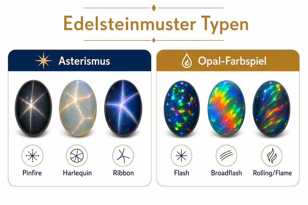 Infografik: Edelsteinschliffe im Überblick – die beliebtesten Muster im Vergleich