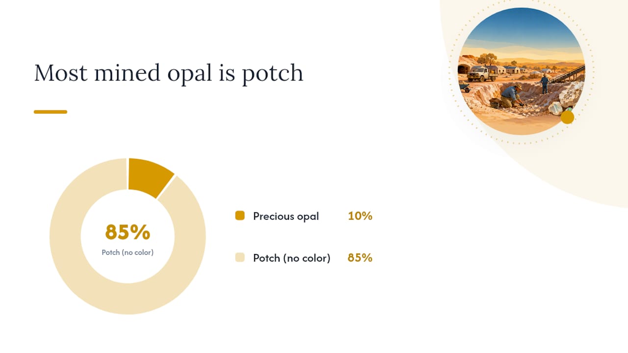 Diagram showing Coober Pedy opal production categories and shares