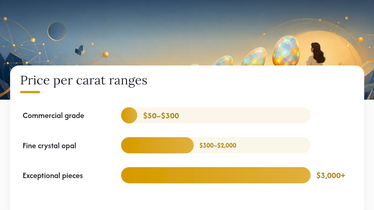 What Determines Crystal Opal Value and Price Per Carat? — overview diagram