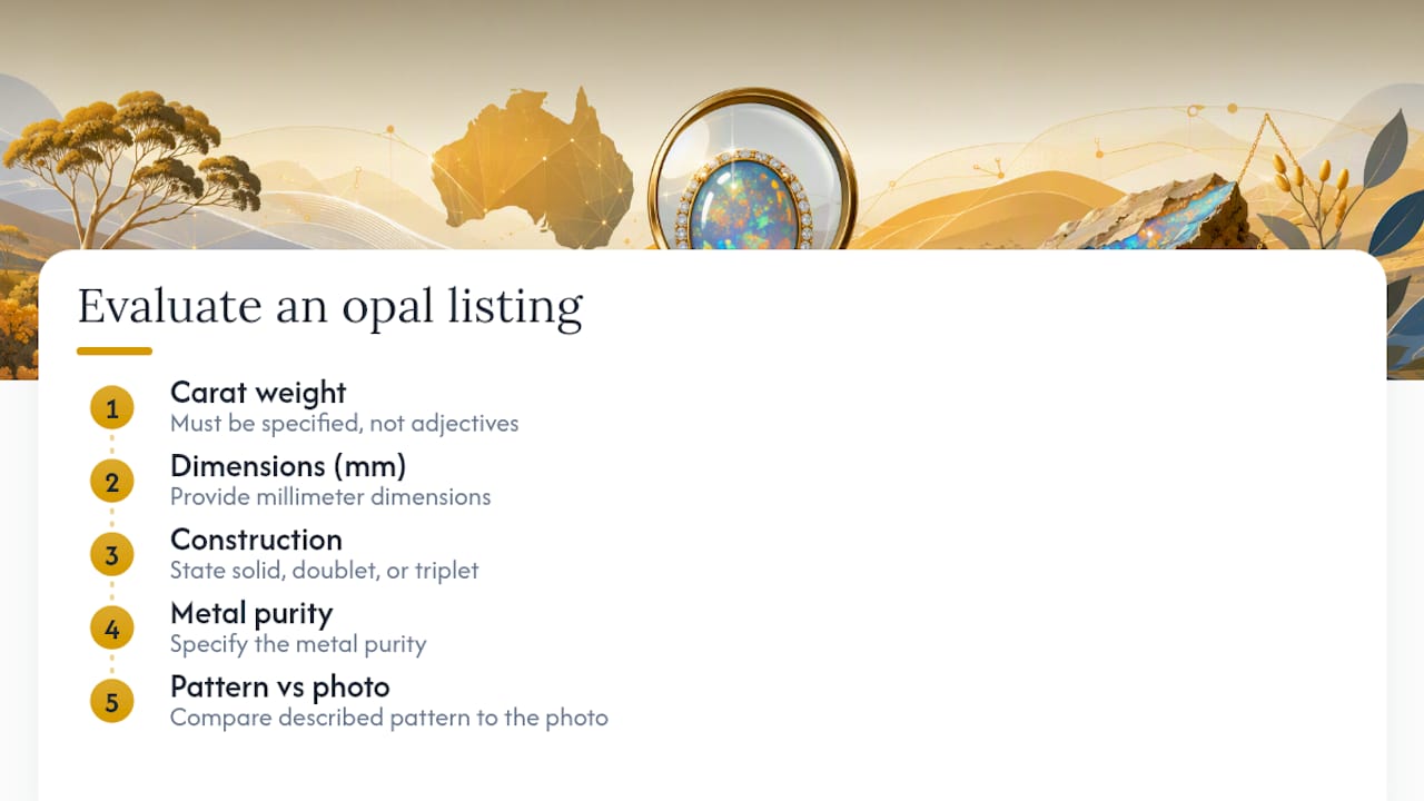 Opal listing details quality checklist
