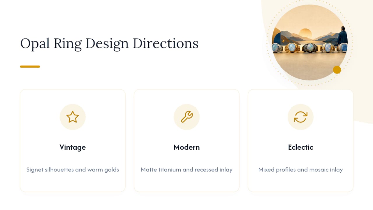 Comparison of vintage modern eclectic ring styles
