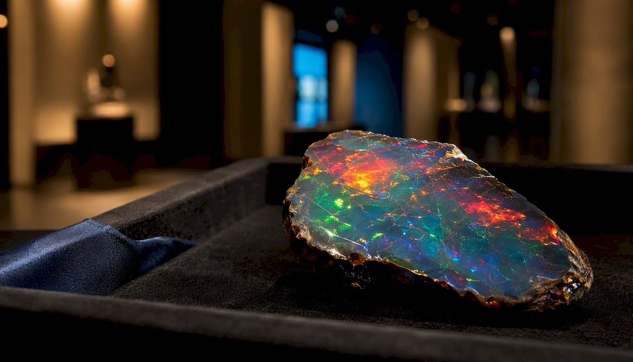 Collector-grade opal showing vivid full-spectrum color