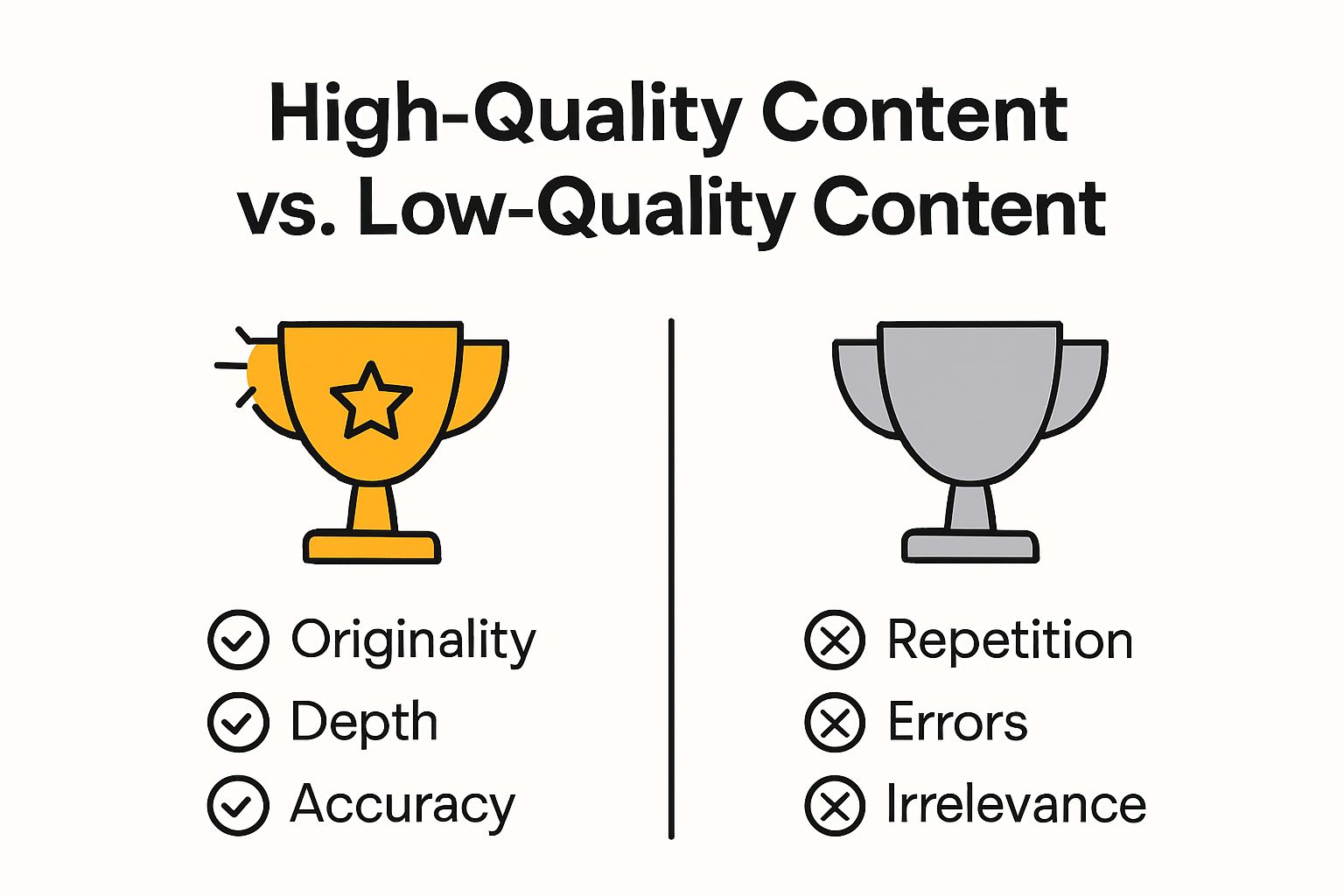 Comparison of high-quality and low-quality digital content