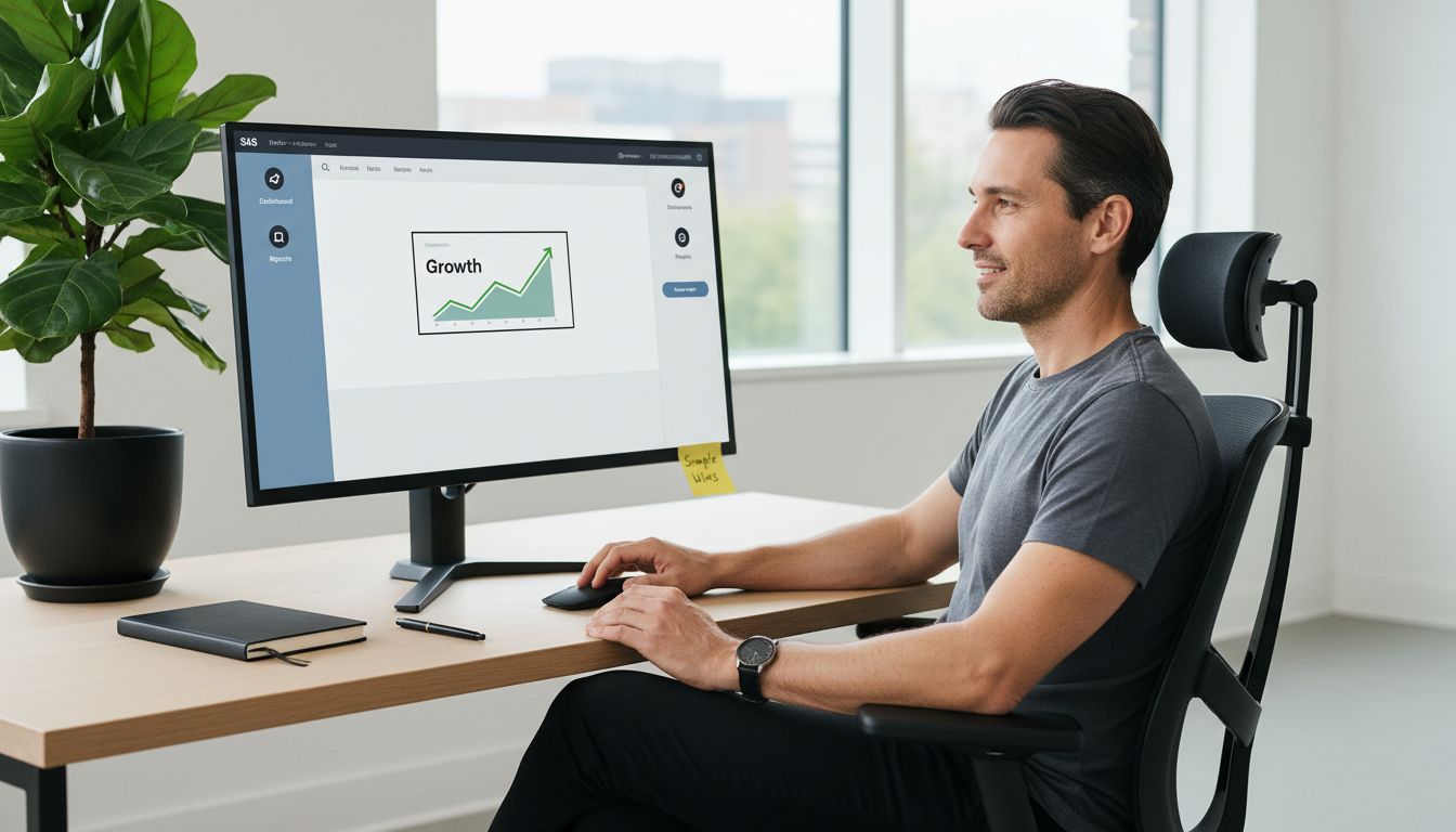 Professional using user-friendly SaaS dashboard