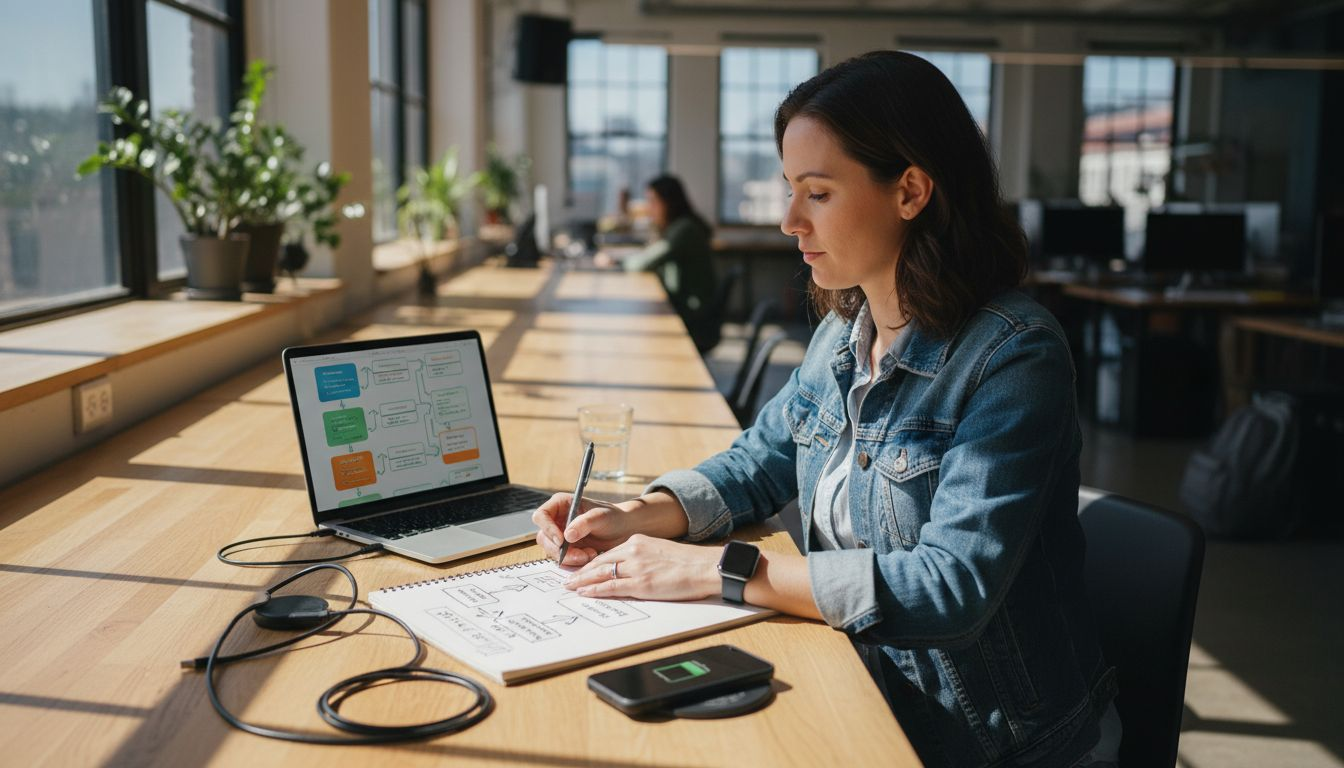 Architect sketching SaaS modular infrastructure