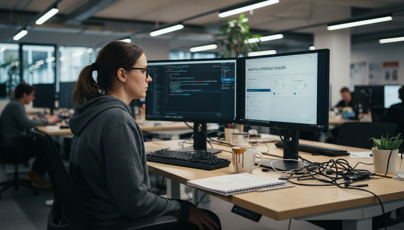 Developer customizing web dashboard for users