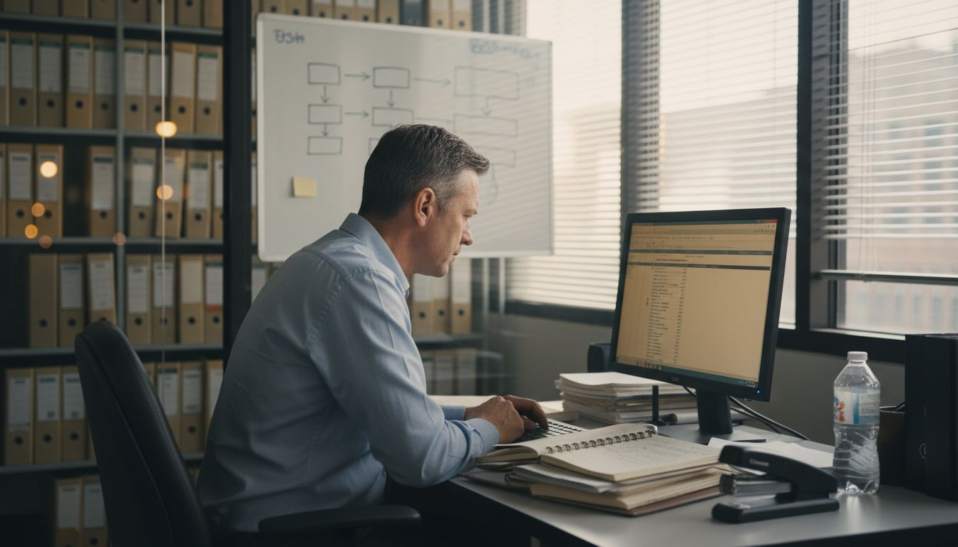 IT manager using ERP software tool