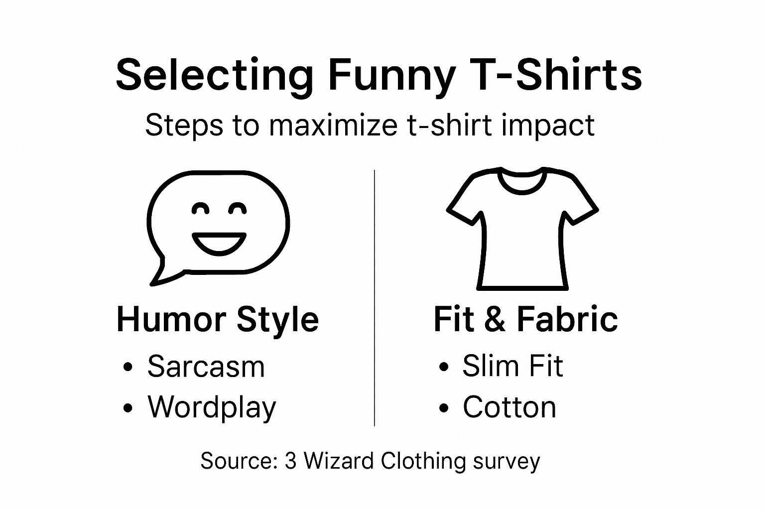 Infographic overview of funny t-shirt selection steps