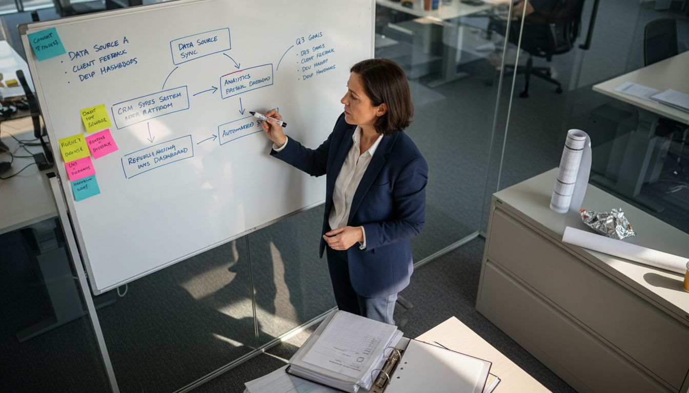 Manager mapping team data sources visually