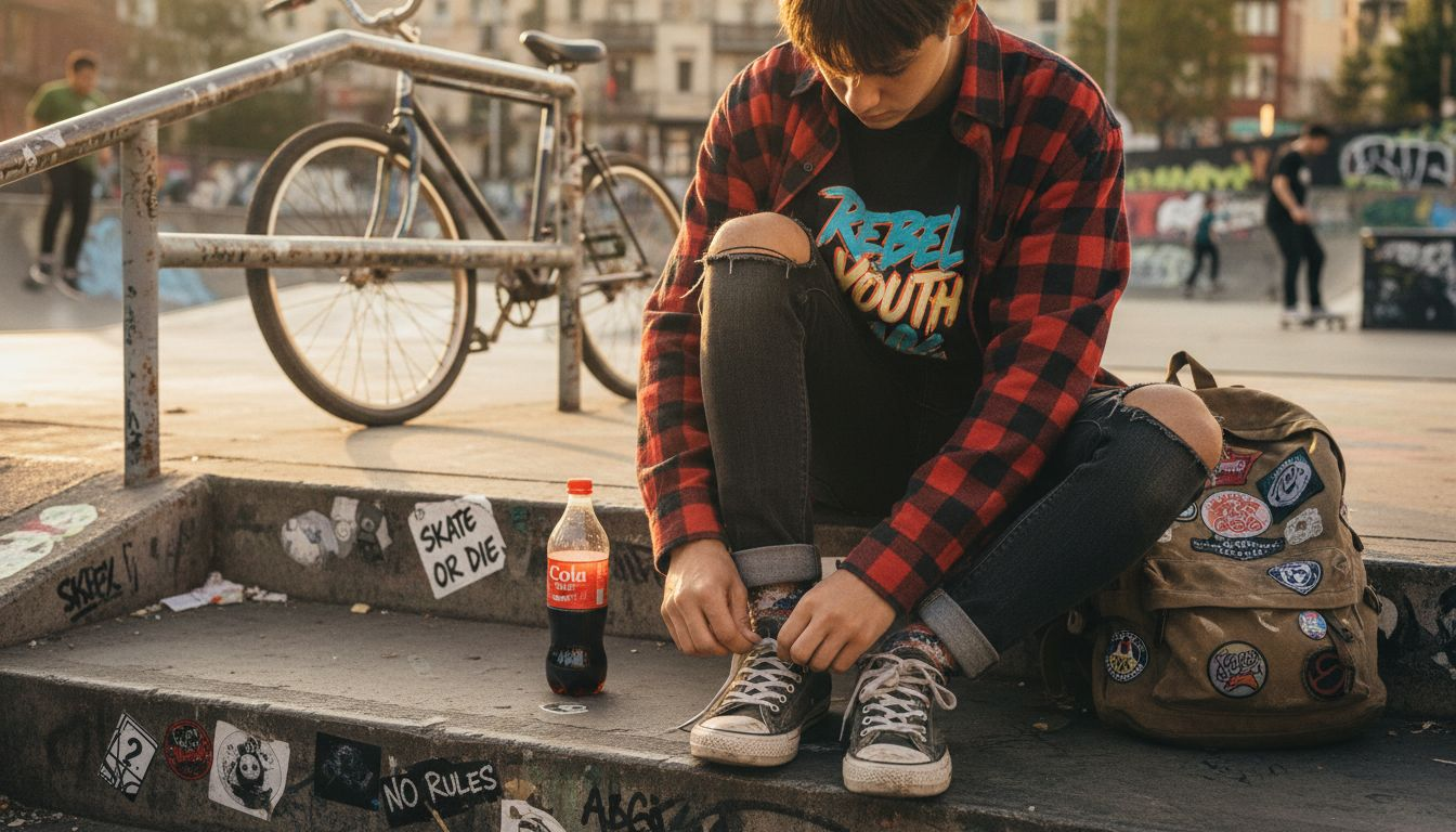Teen layering graphic tee with streetwear