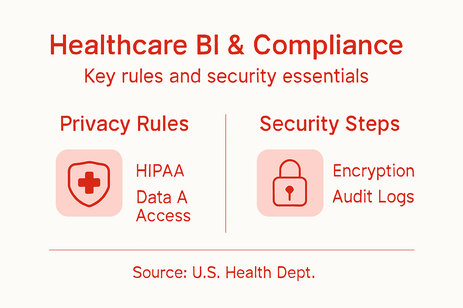 Infographic on healthcare BI privacy and compliance