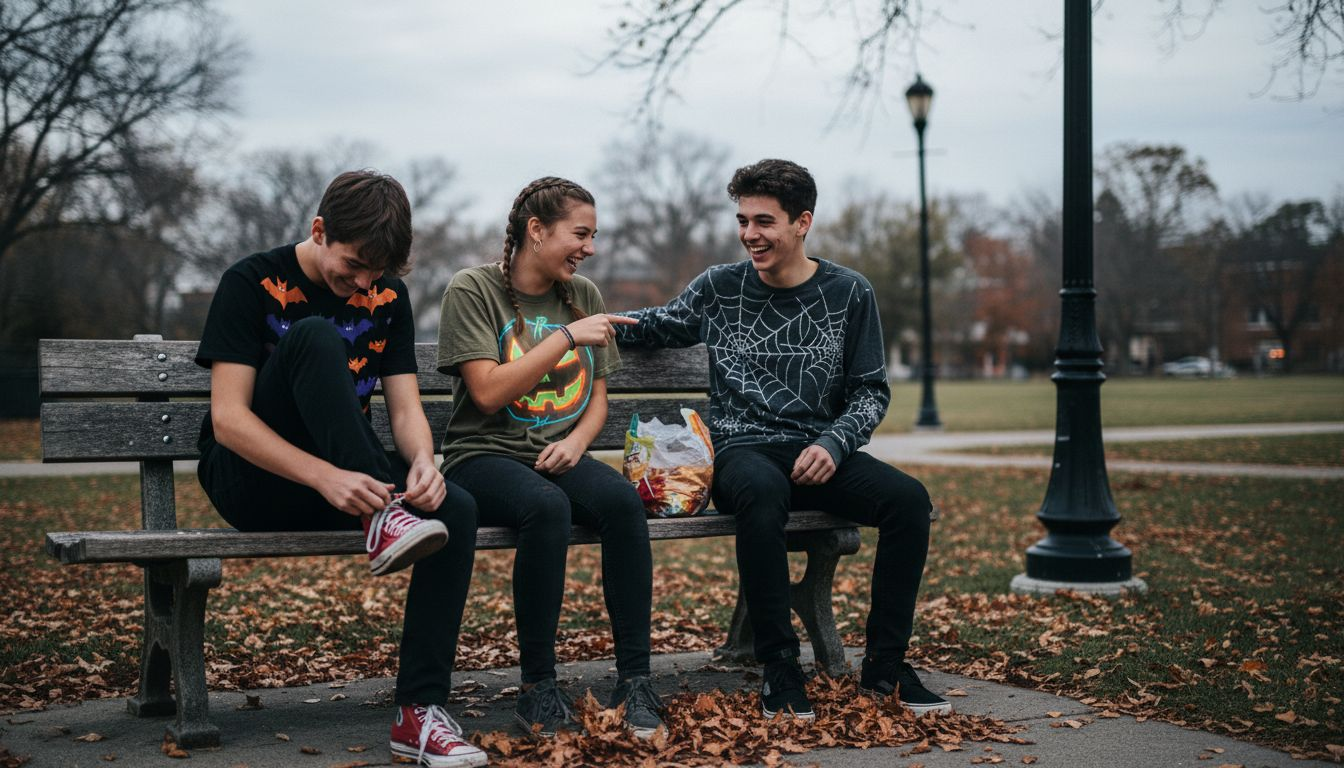 Teens show off trendy Halloween shirts