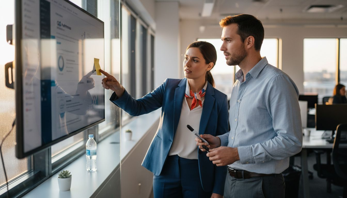 Coworkers discuss and annotate shared dashboard