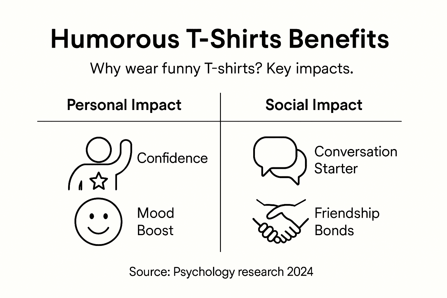 Infographic showing benefits of humorous T-shirts